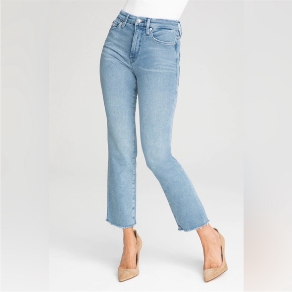 GOOD AMERICAN Good Straight Split Back
Pockets Jeans SIZE 10 High Rise Ankle - Picture 1 of 16